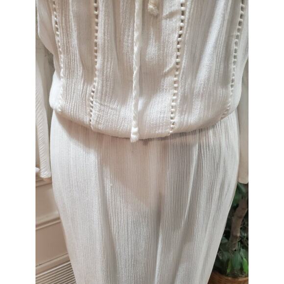 Naif Women's White 100% Rayon Cold Shoulder Long Sleeve Knee Length Dress 2X - Picture 4 of 15